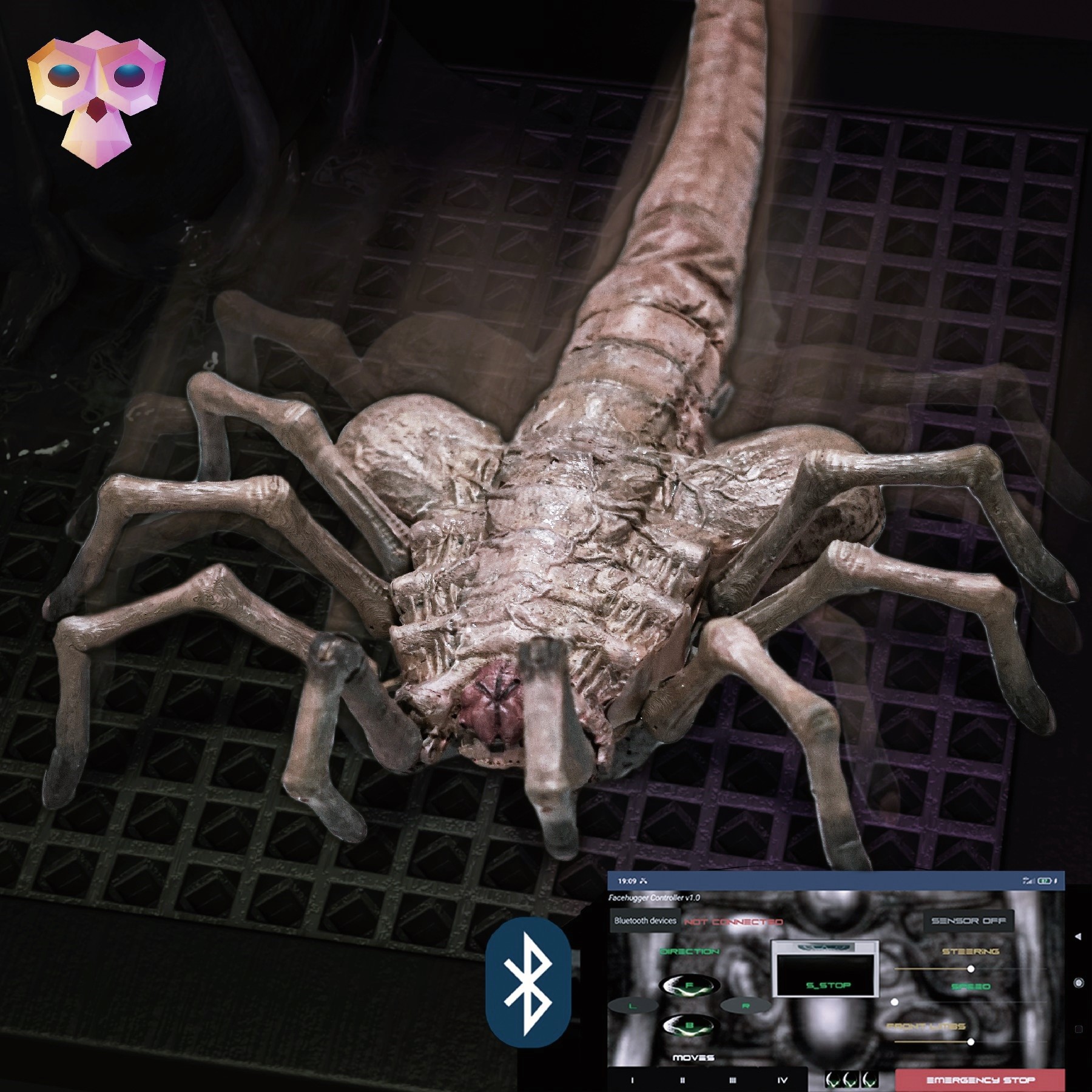 Animatronic RC Facehugger - Bluetooth App-Controlled via ESP32