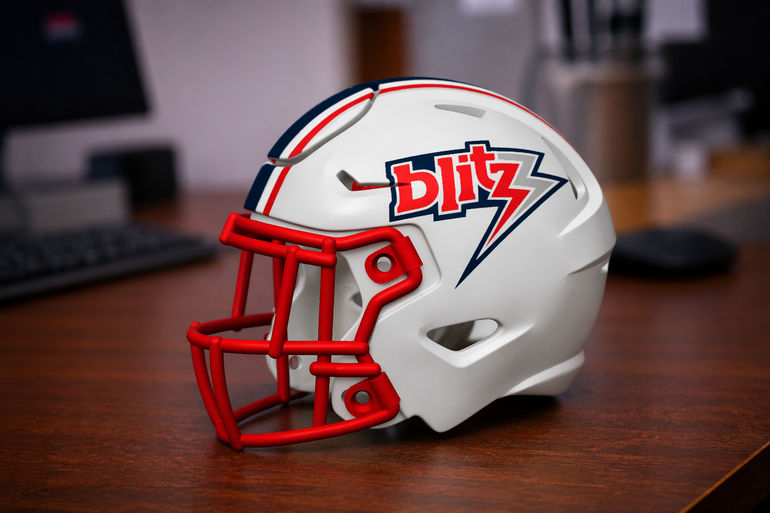 USFL - Chicago Blitz Football Helmet - Speed Flex With Stripes