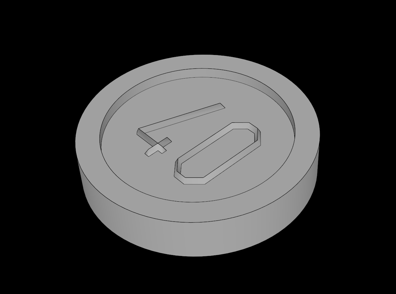 Lego Compatible (70501d.dat) Minifig Coin with "40" Sans-serif Type