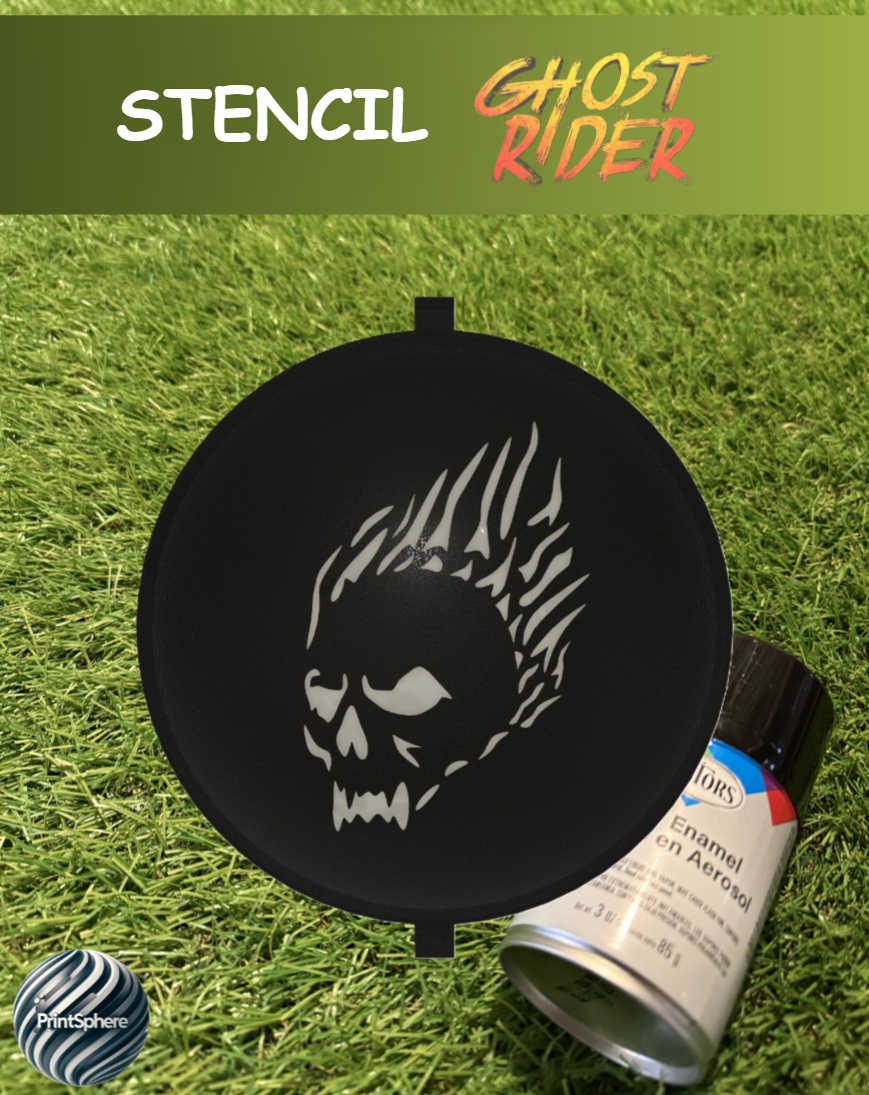 Golf - Golf Ball Stencil - Insert - Ghostrider - Flaming Skull - Spray Only