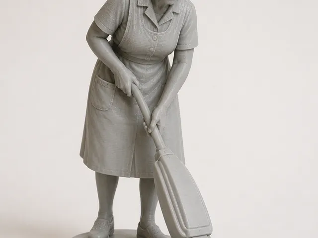 Putzfrau mit STaubsauger/Cleaning lady with vacuum cleaner
