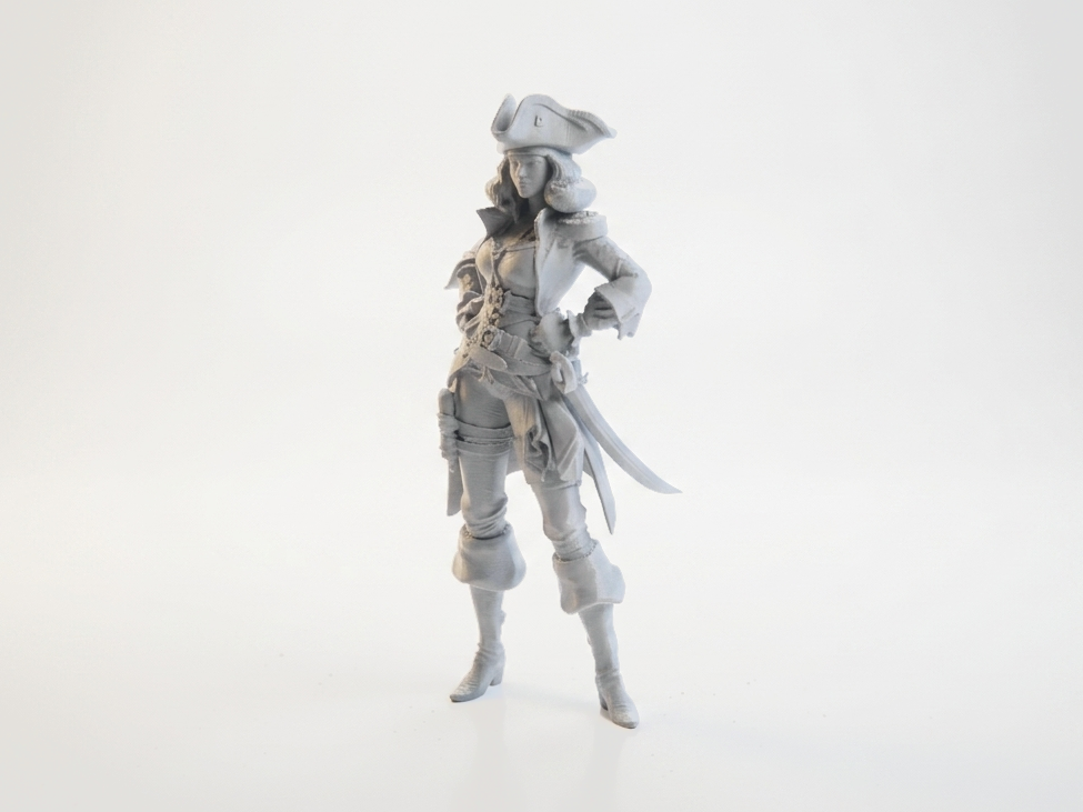 Female Jack Sparrow Figurine Pirate Character 3D Printable