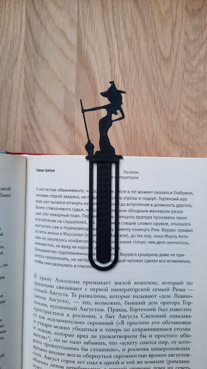 Witch Bookmark – Magical Halloween 3D Printed Book Clip | Spooky Reading Gift