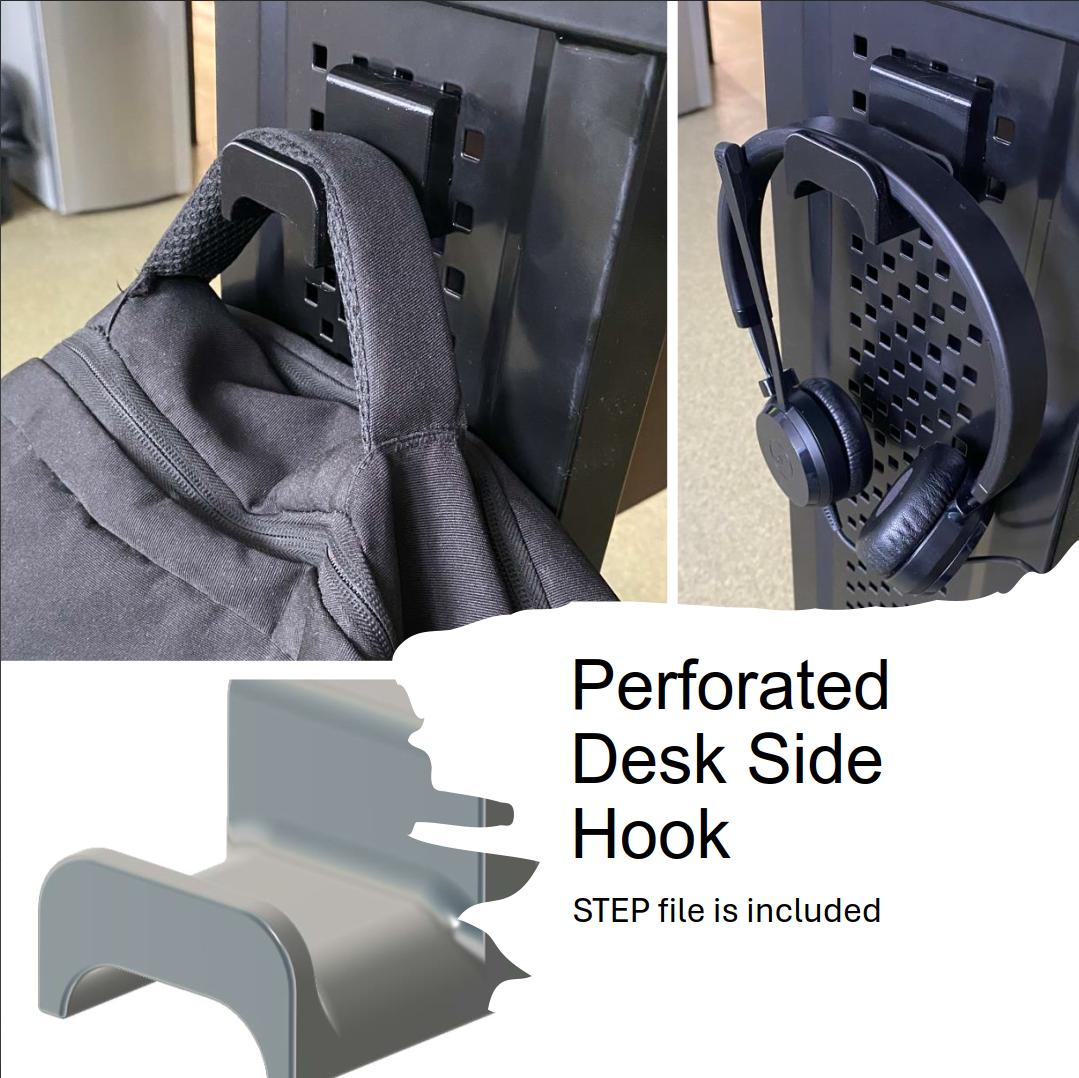 Perforated Desk Side Hook