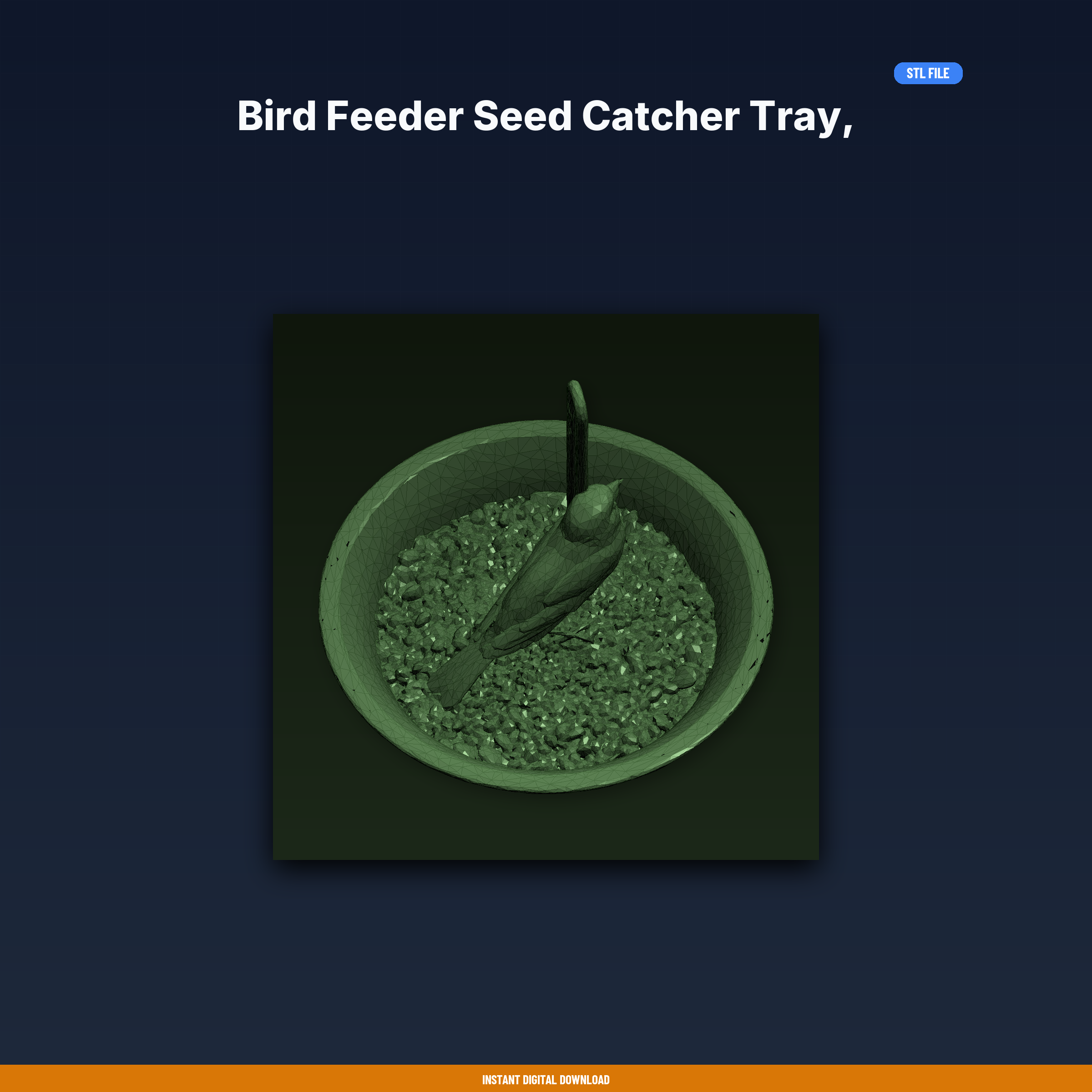Bird Feeder Seed Catcher Tray, Attaches Below Feeder, Reduces Waste - 3D Printable STL File