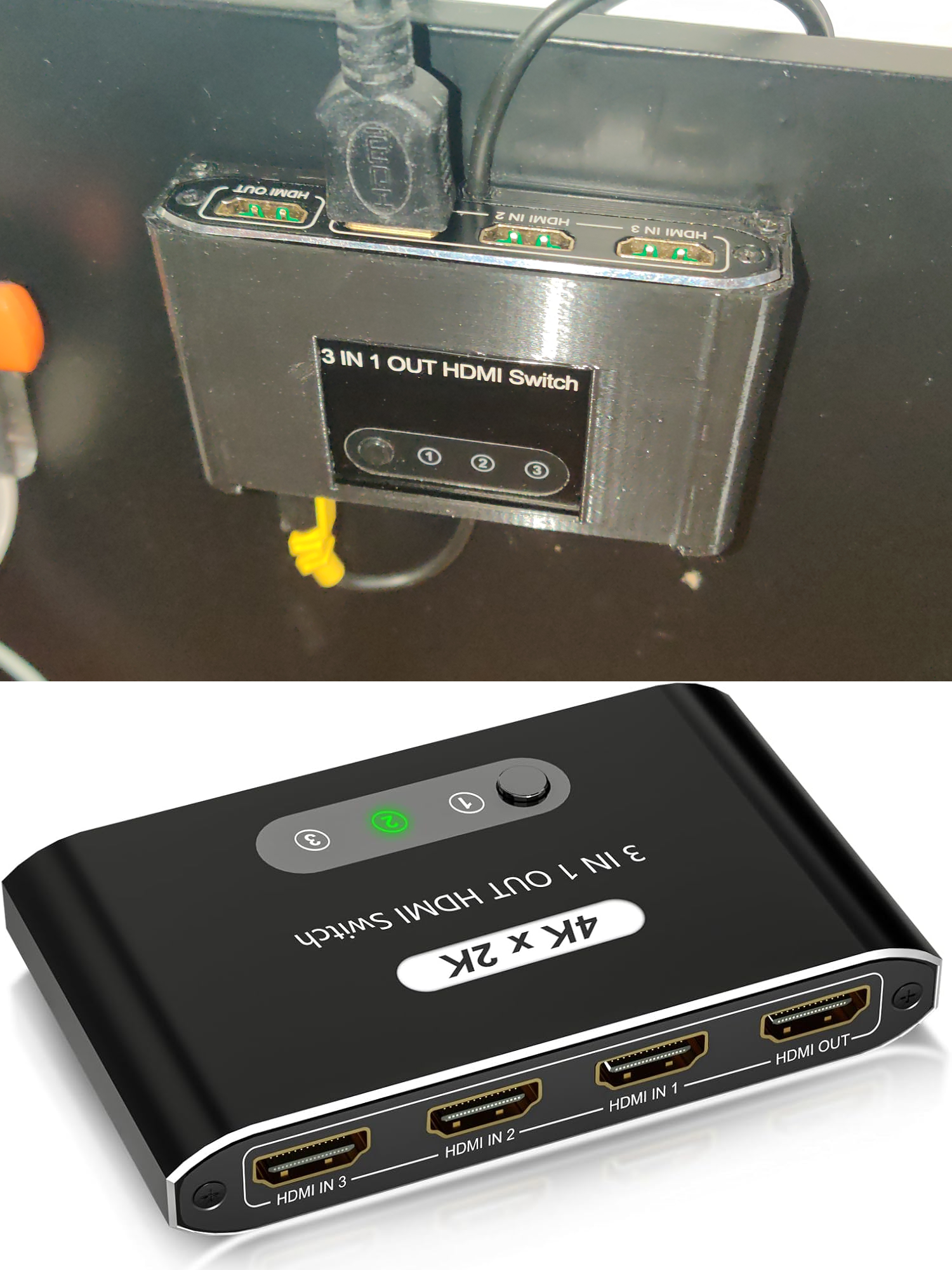 Wall mount for 3-in-1 HDMI Switch
