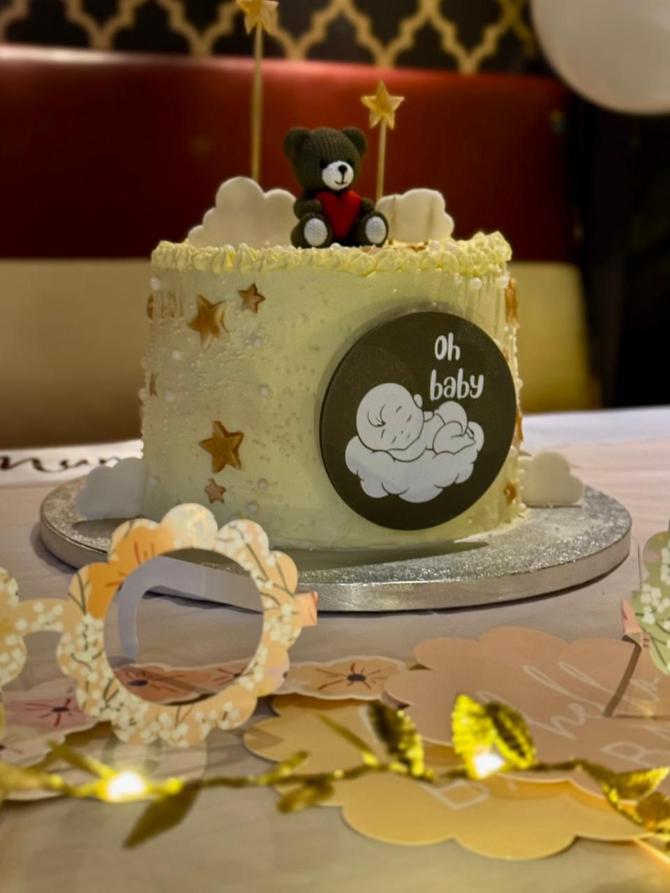 3D printed Oh Baby cake topper with sleeping baby