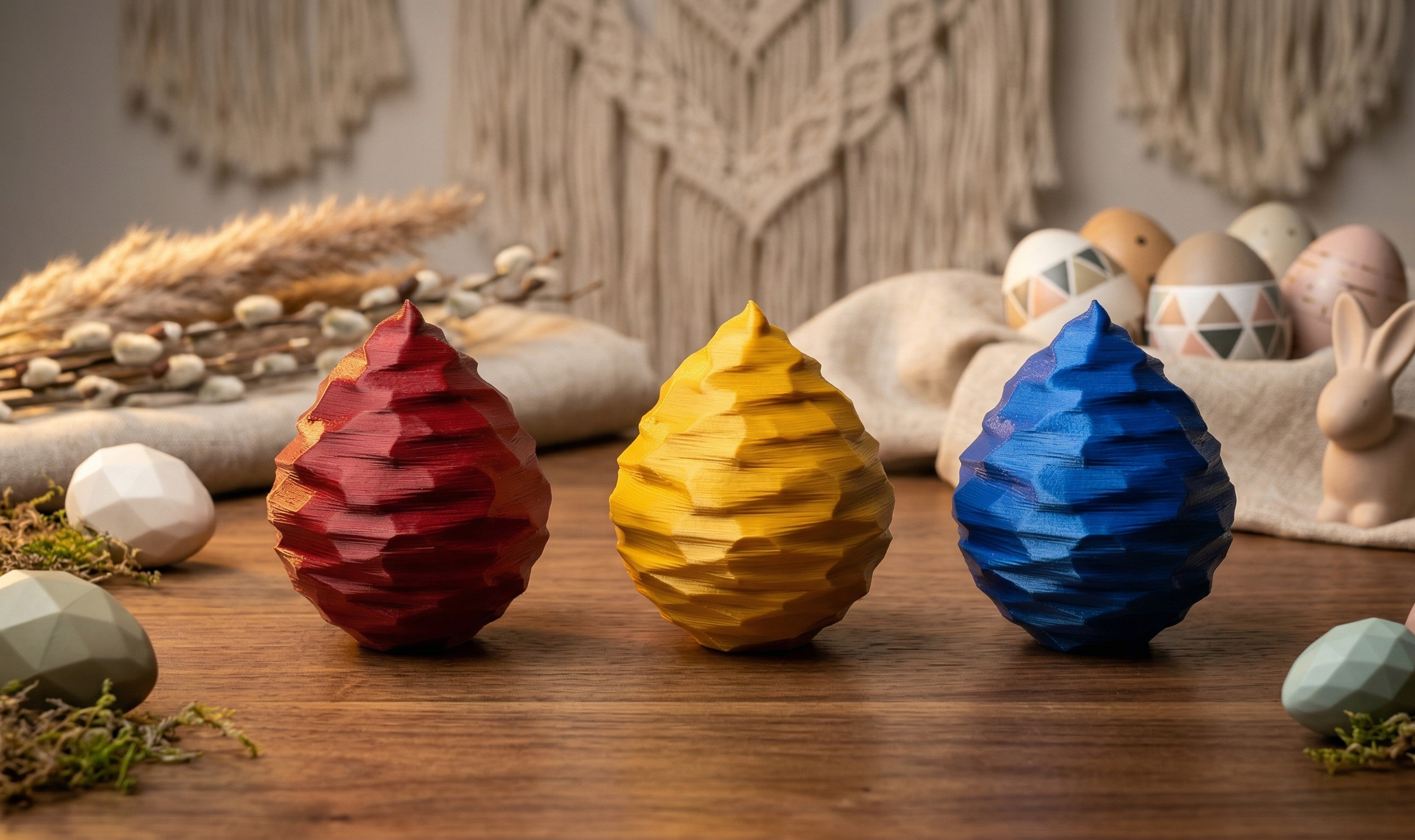 Rustic Textured 3D Easter Egg