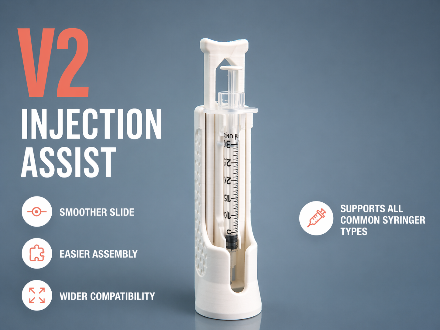 V2 Magnetic Injection Assistant for Insulin / GLP-1 / TRT