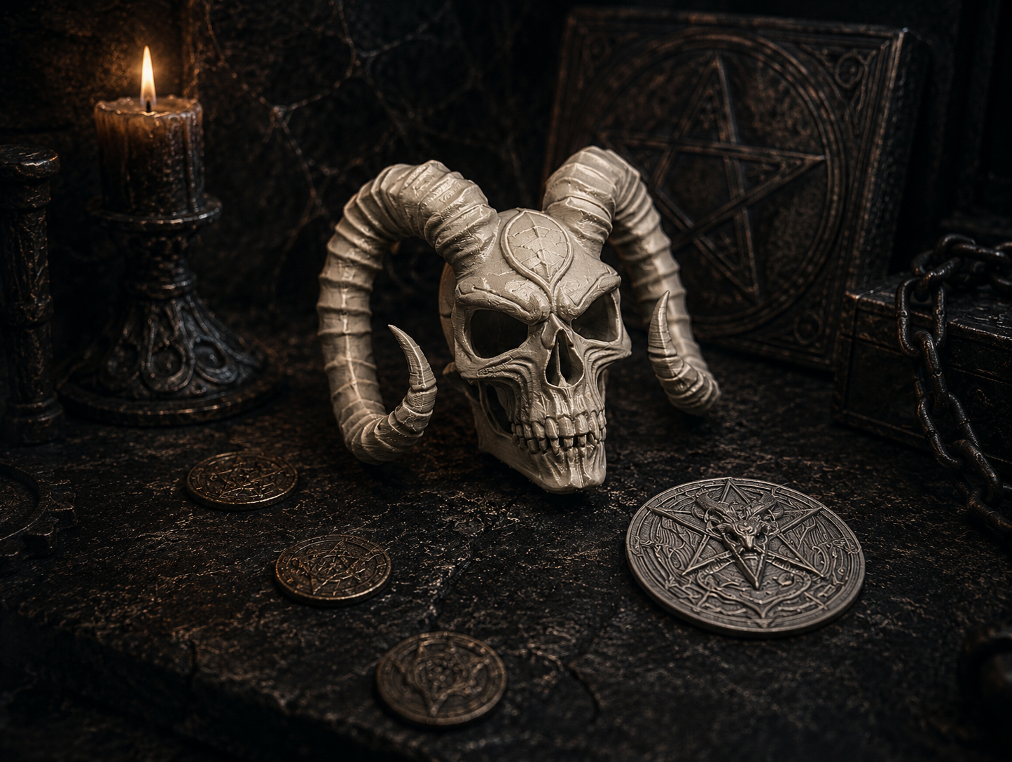 The Horned Demonic Skull