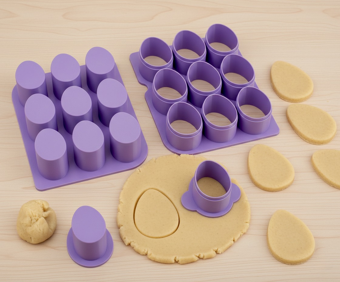 9-in-1 Egg Cookie Cutter and Cake Pop Mold Set