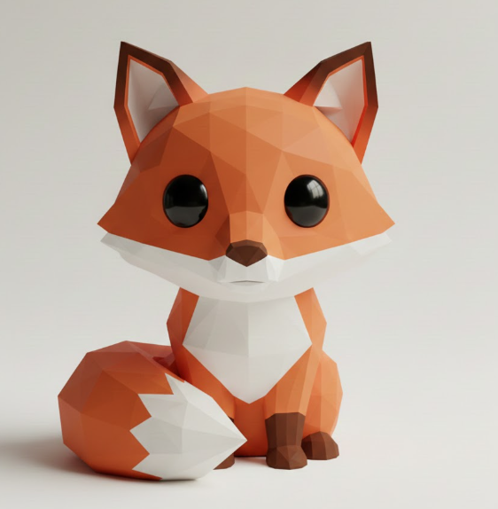 low poly fox