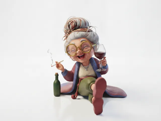 Lady Drinking Wine Figurine Female Figure 3D Printable