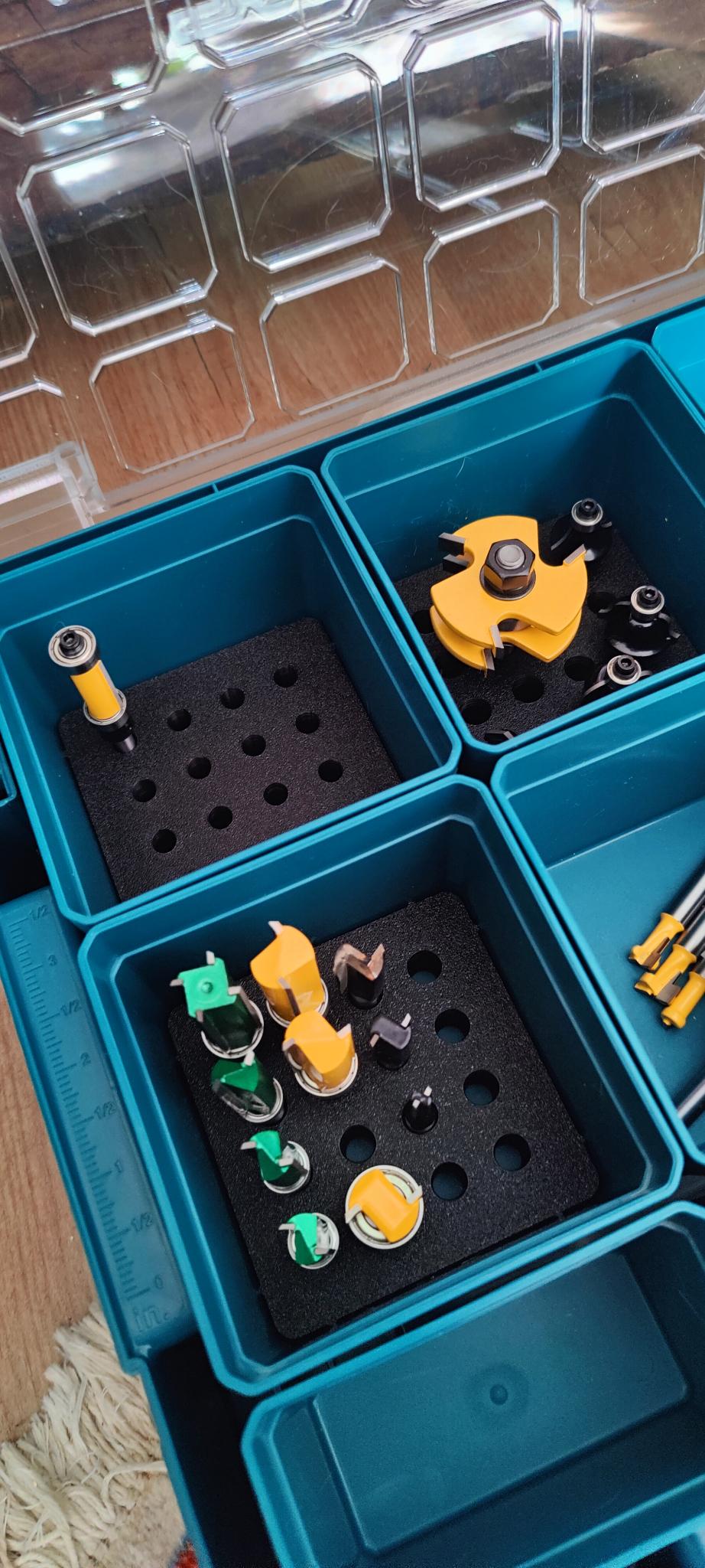 Makita M box / Makpac Organizer, 2x2 tray router bit insert