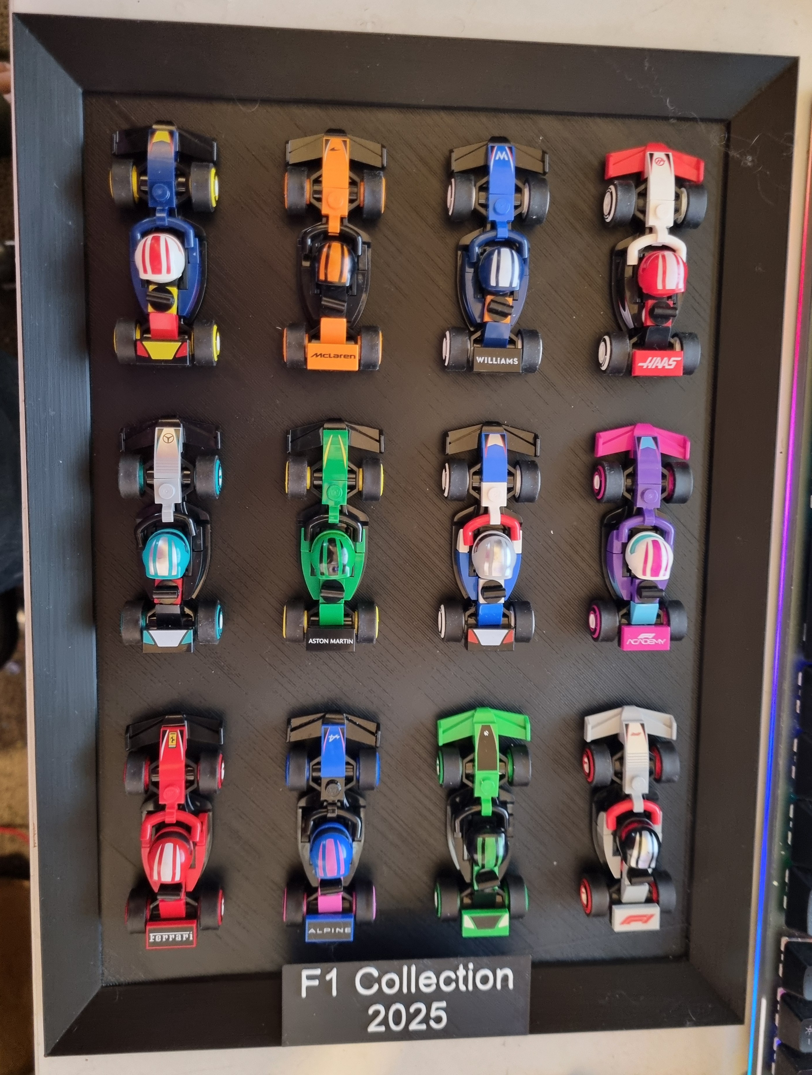 Lego Collectables F1 Cars 2025 Display Frame Stand