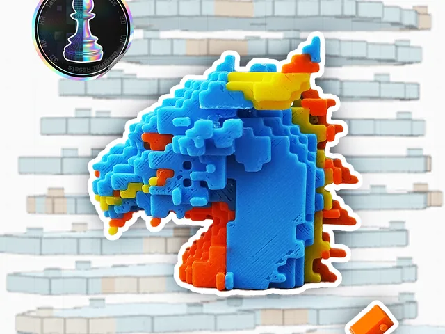 Dragon Head Voxel Art made with VOXL Regolith