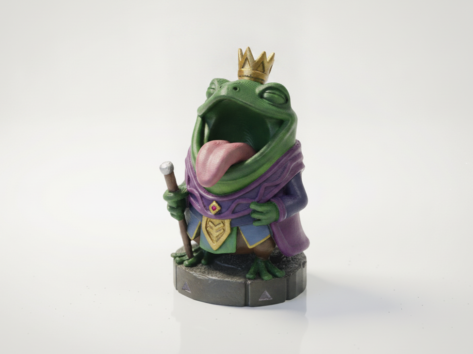 Frog King Figurine Animal Statue 3D Printable