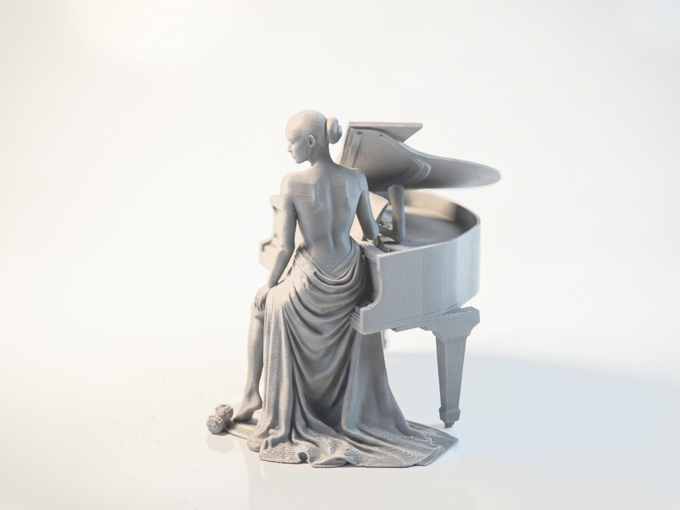 Piano Lady Figurine Female Figure 3D Printable