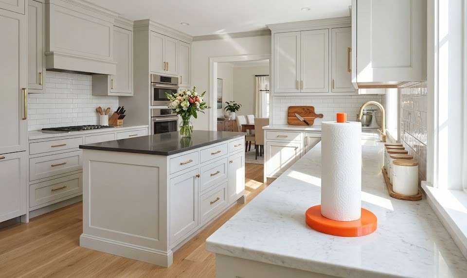 Vibrant Orange Modern Kitchen Paper Towel Holder