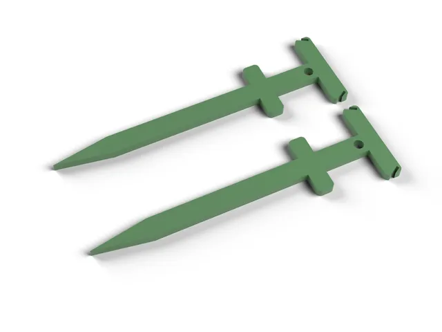 Garden Line Winders - Pair of Stakes for Marking Straight Rows, No Supports (OpenSCAD)