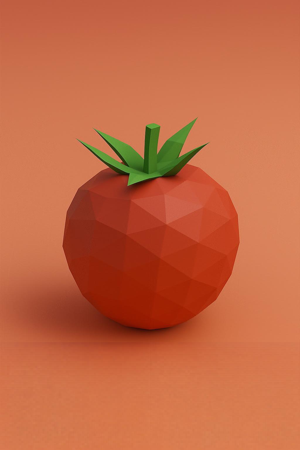 Low Poly Tomato 3D Model