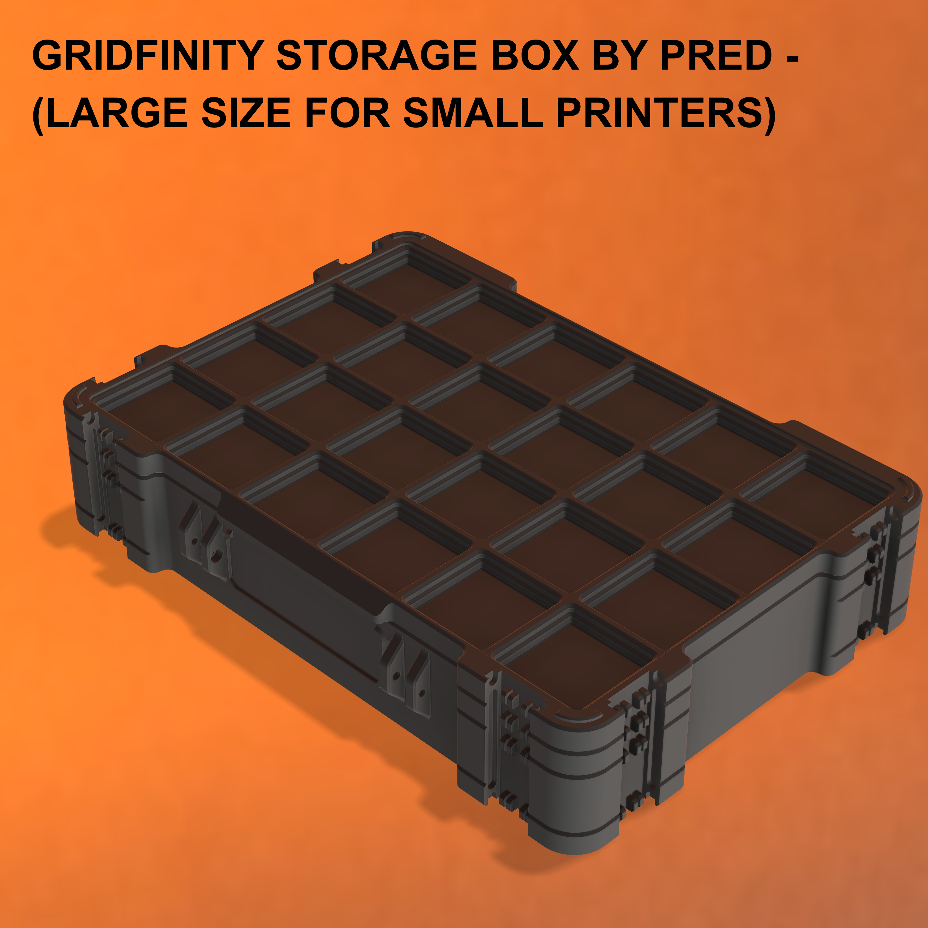 Gridfinity Storage Box by Pred - (Large Size for Small Printer)