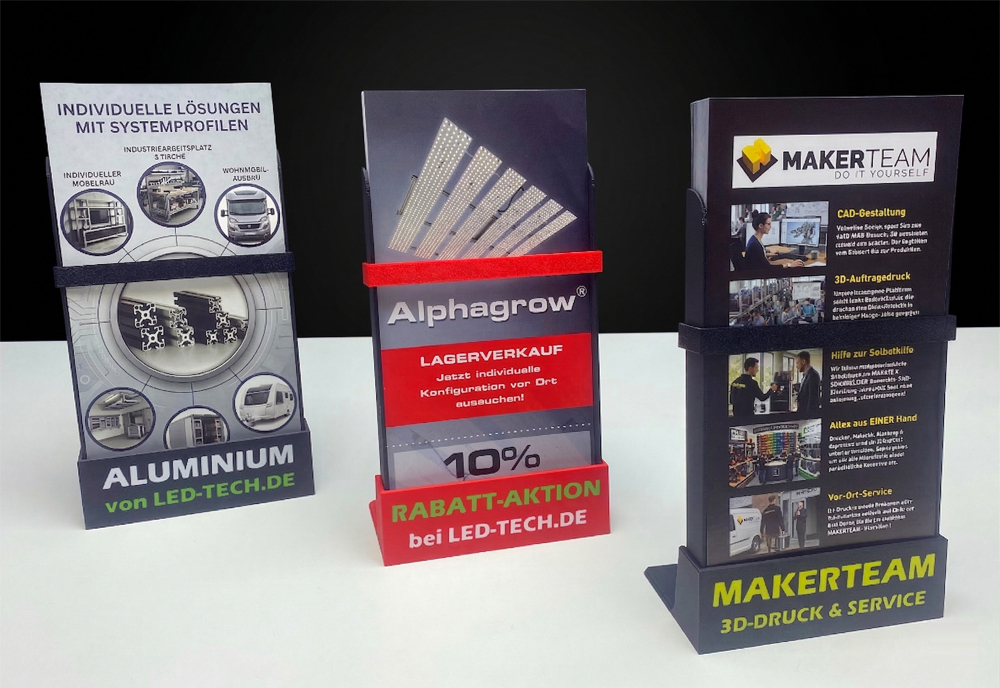 Easy-to Print Customizable Promotion Flyer Stand (DIN LONG format)