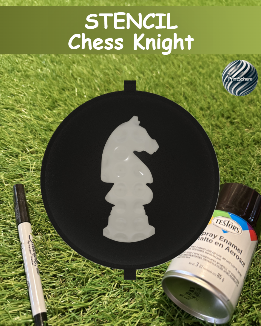 Golf - Golf Ball Stencil - Insert - Chess - Knight - Marker 3D model