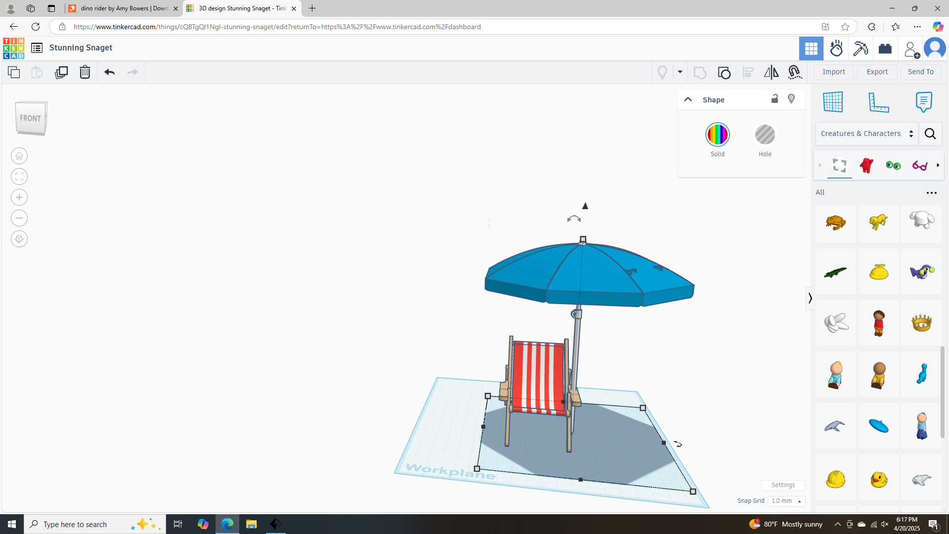lawn chair and umbrella