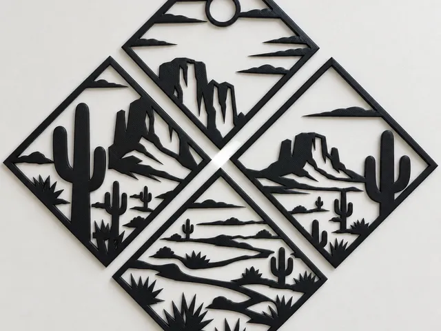 Desert Landscape Geometric Wall Art