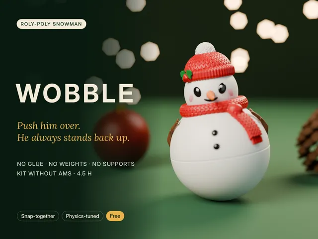 WOBBLE Roly-Poly Snowman - Always Stands Up
