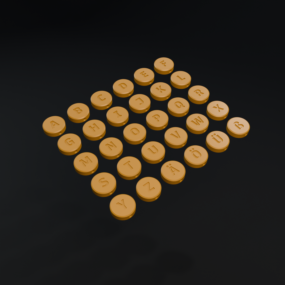 German alphabet beads (25 mm)