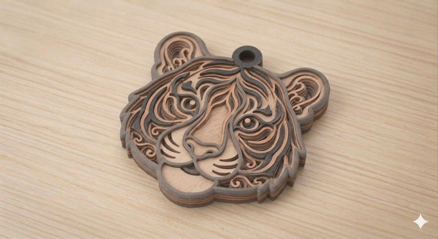 Tiger Head keychain