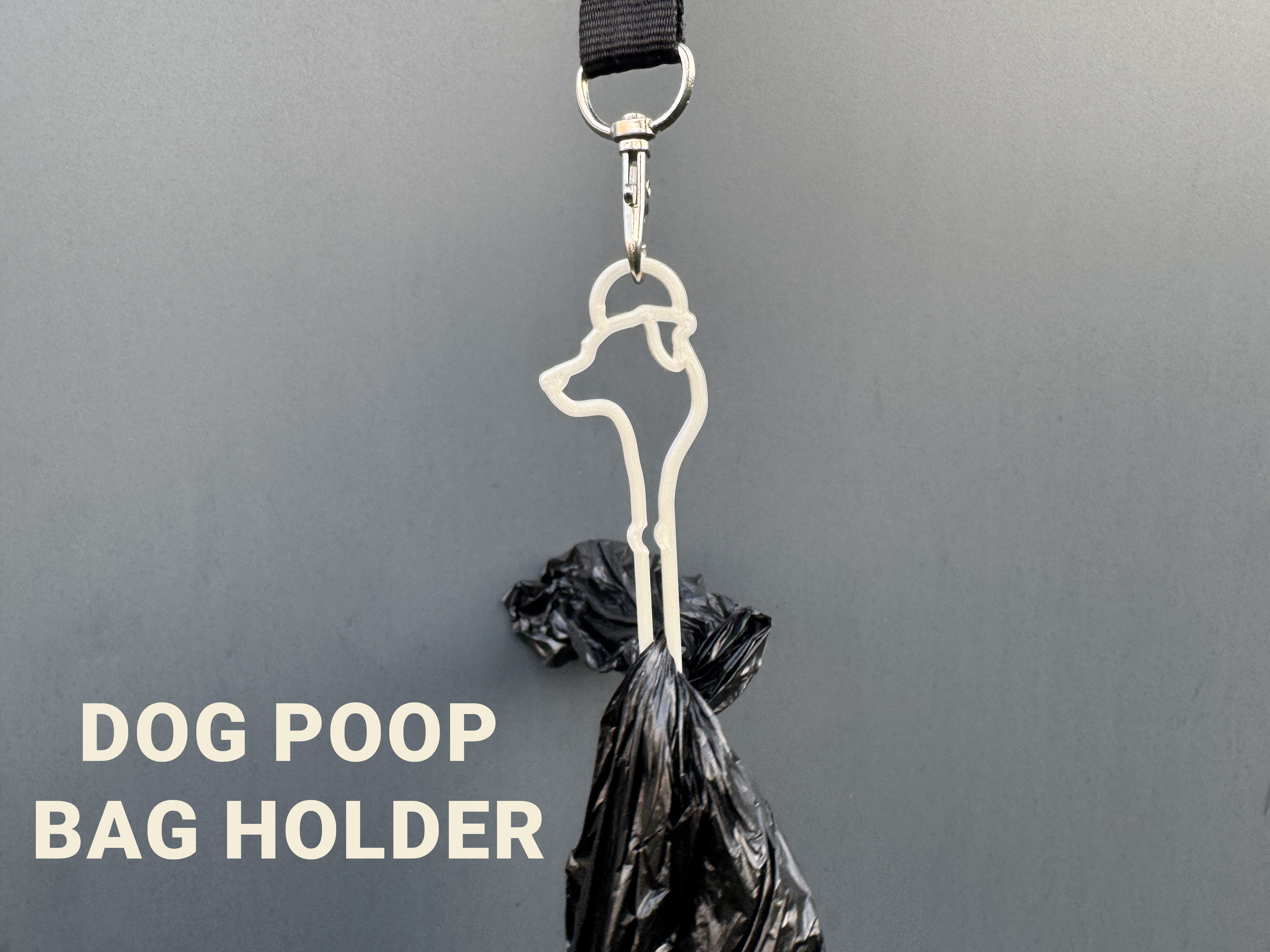 Dog Poop Bag Holder with Dog Silhouette
