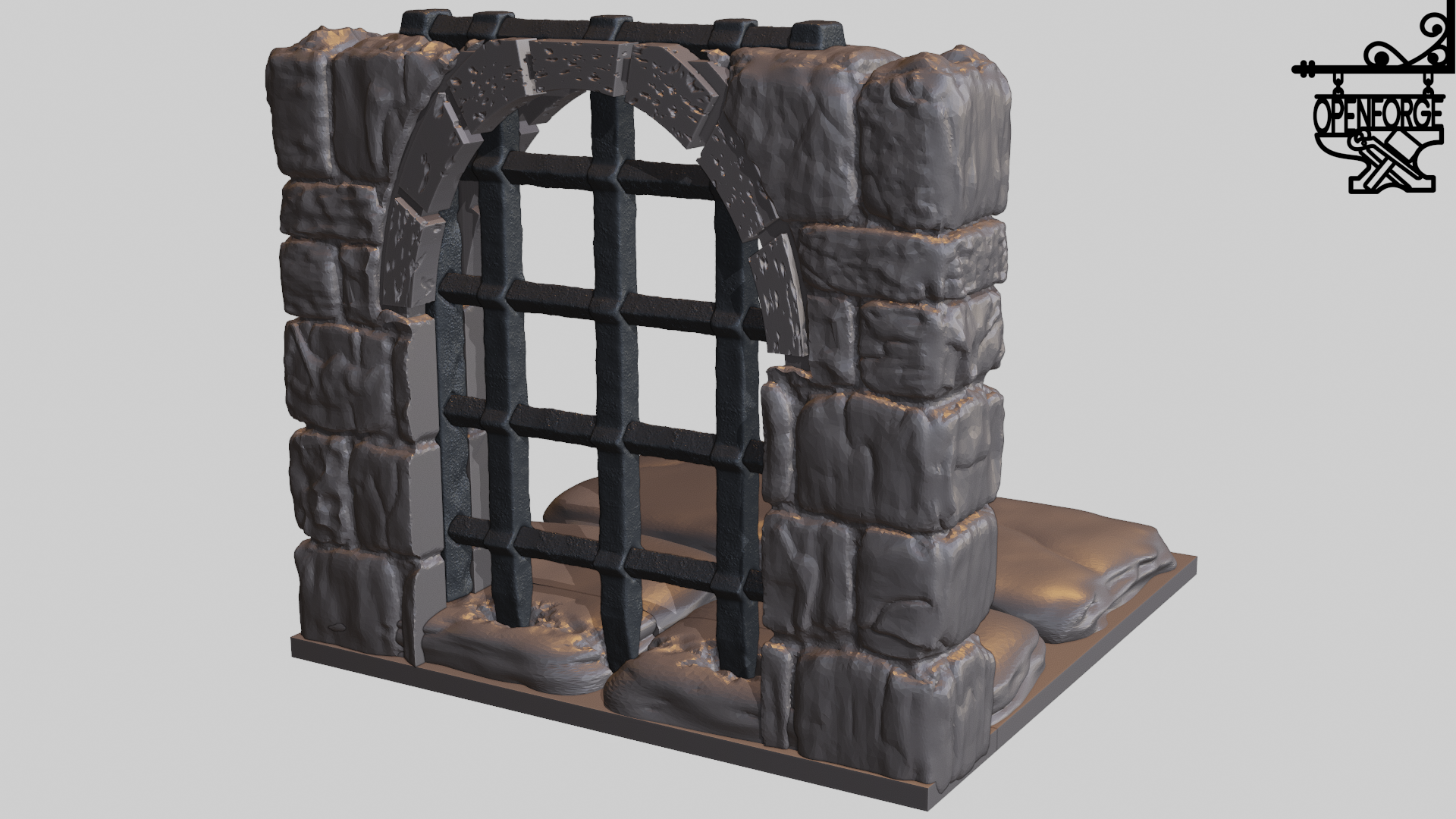 OpenForge 2 Dungeon Stone Portcullis  [RE-UPLOAD] 3D model