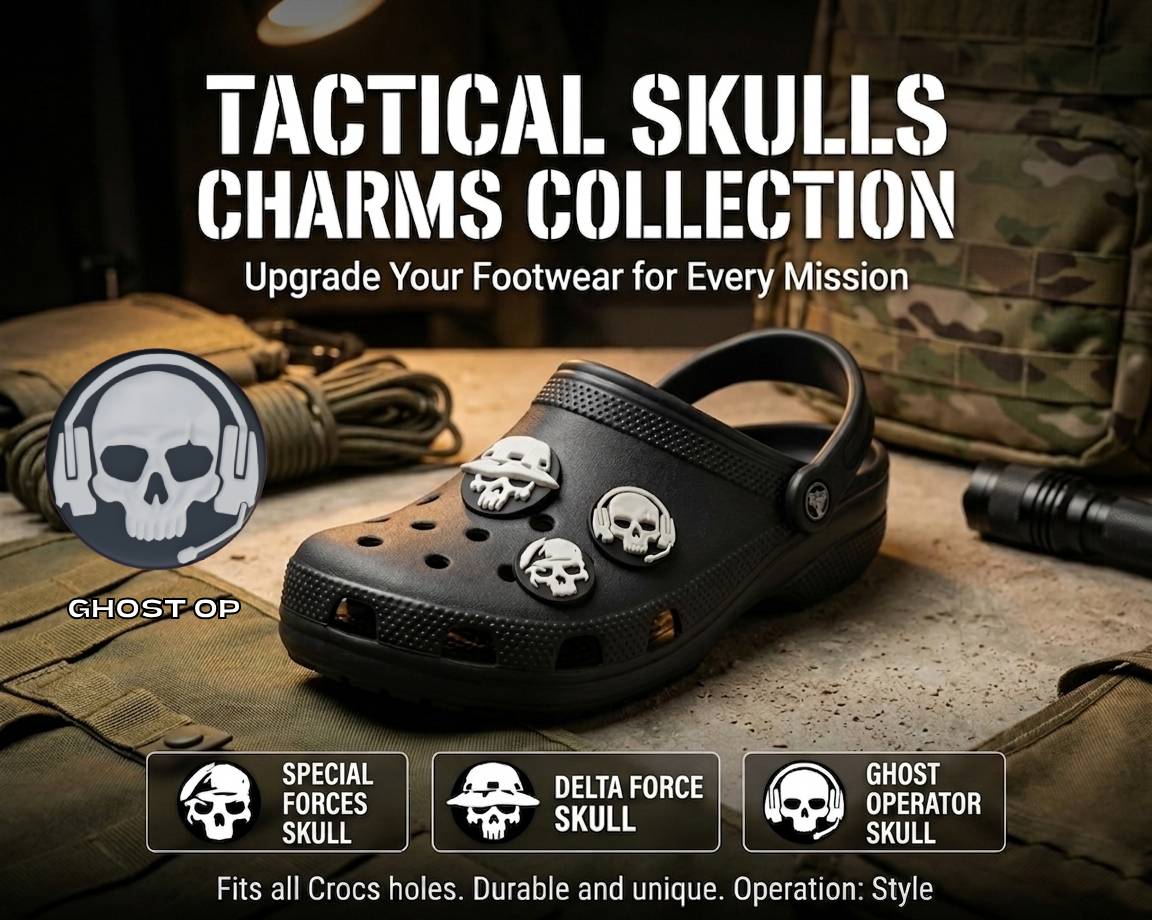 GHOST OPERATOR SKULL (Tactical Skull Collection - Crocs Charm)
