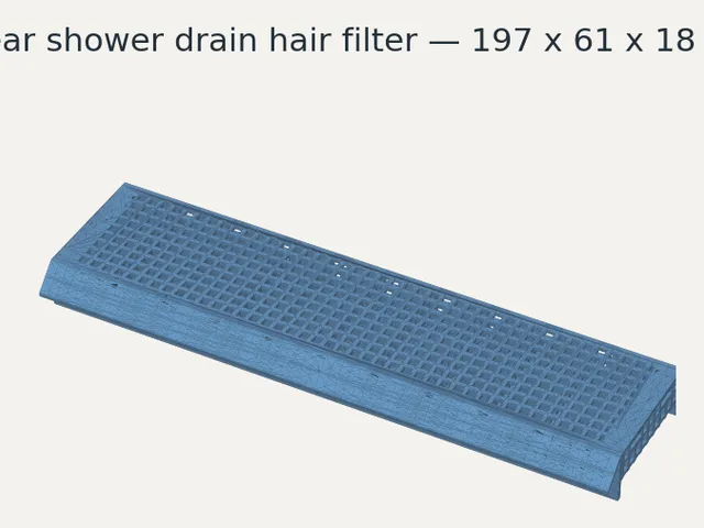 Modular Linear Shower Drain Hair Filter — flushable, 3-layer, parametric