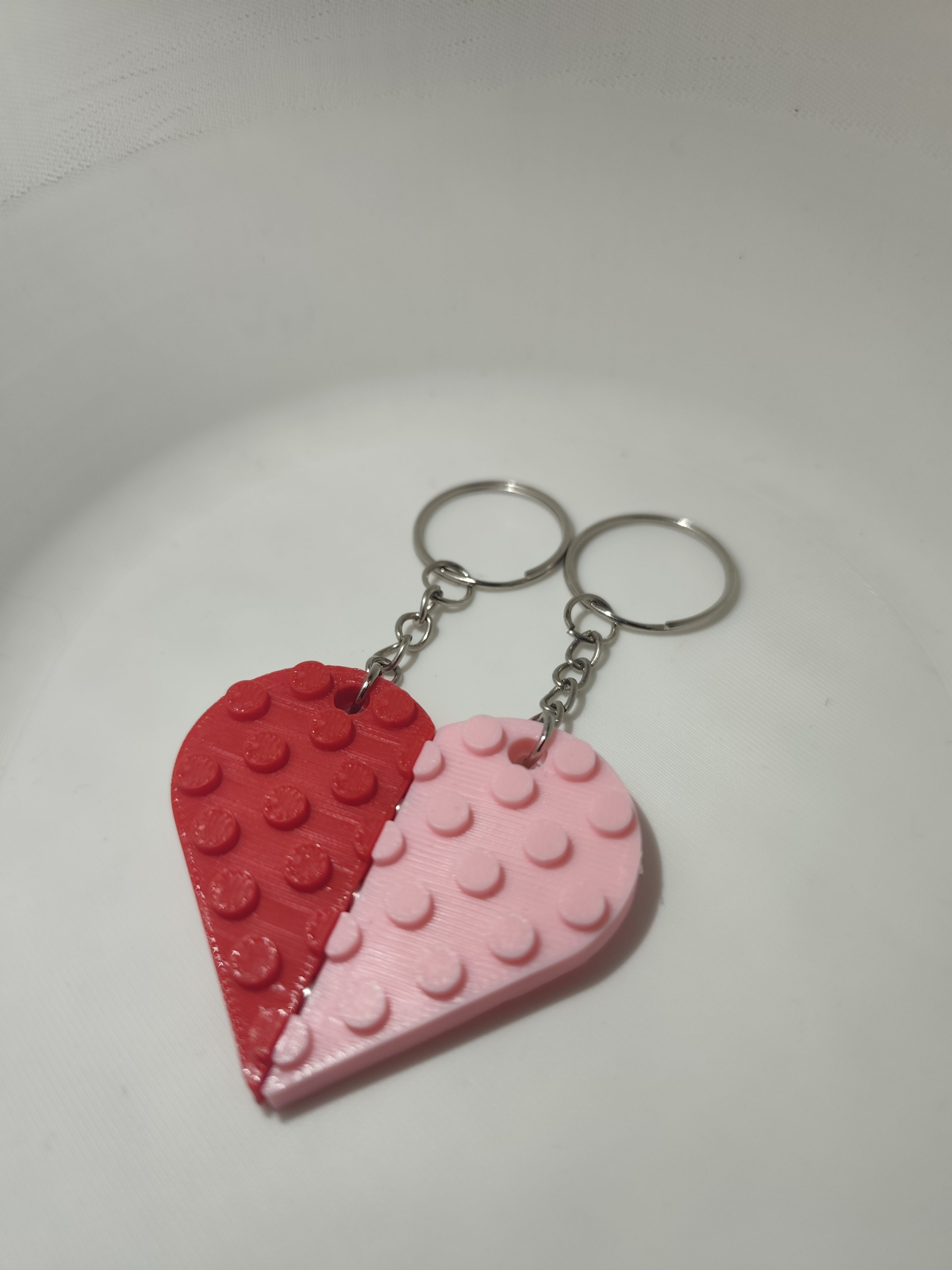 Lego style heart keychain for two of you / breloki magnetyczne dla pary serce w stylu lego