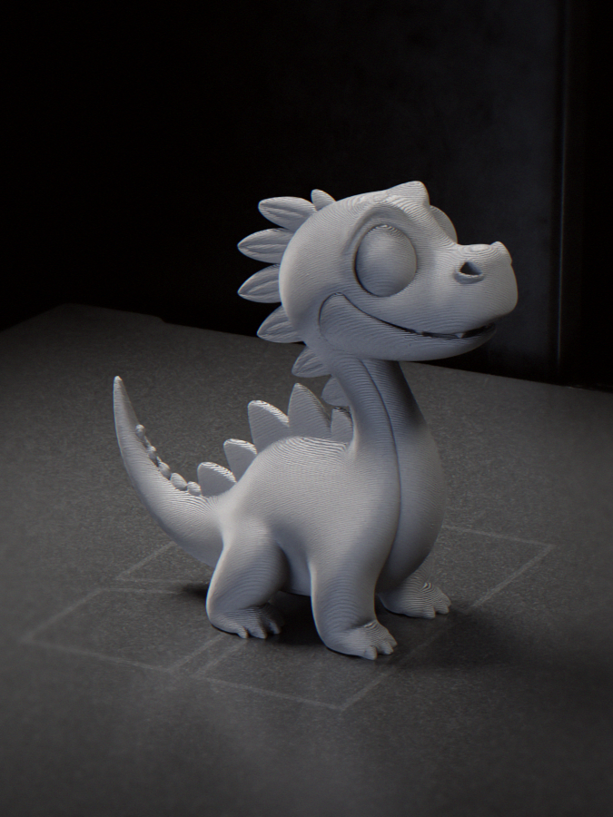Cute Baby Dragon Figurine Animal 3D Printable 3D model