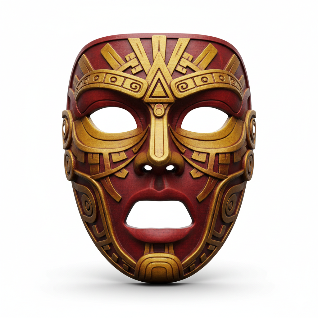 Aztec Sun Warrior, mask, cosplay, wearable, costume, face, helmet