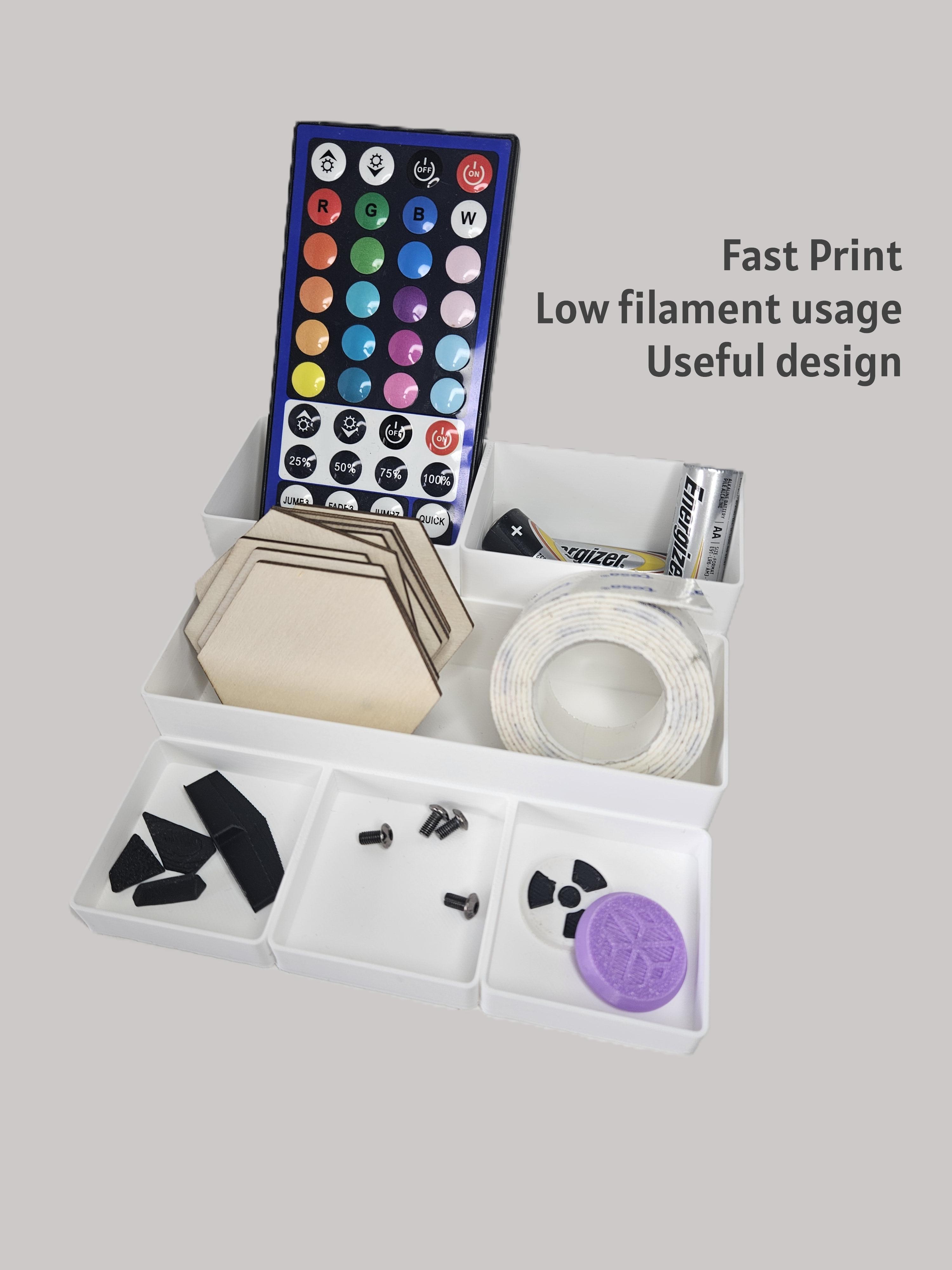 Compact Desk Organizer with Shallow Front Trays