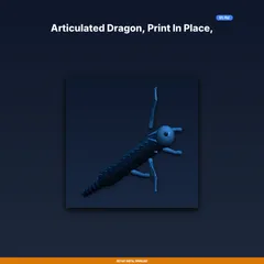 Articulated Dragon, Print in Place, Ball Socket Joints, Wings, - 3D Printable STL File