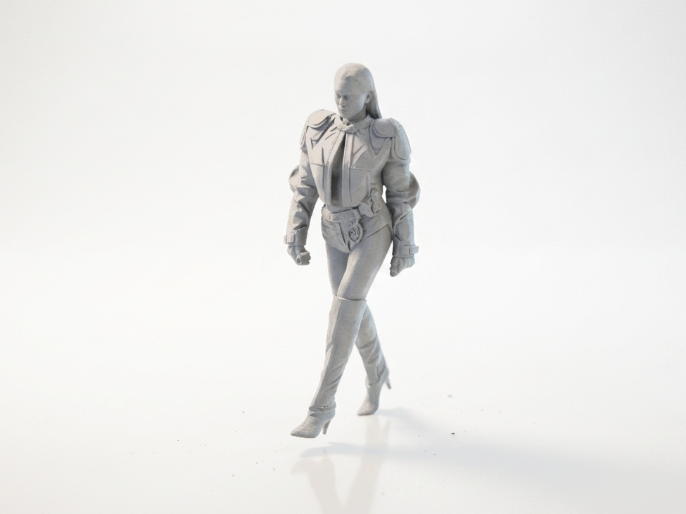 Biker Girl Figurine Female Character 3D Printable