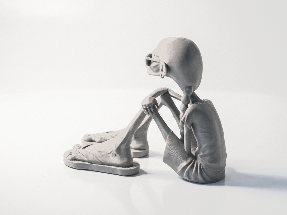 Sat Old Lady Elderly Woman Figure 3D Printable