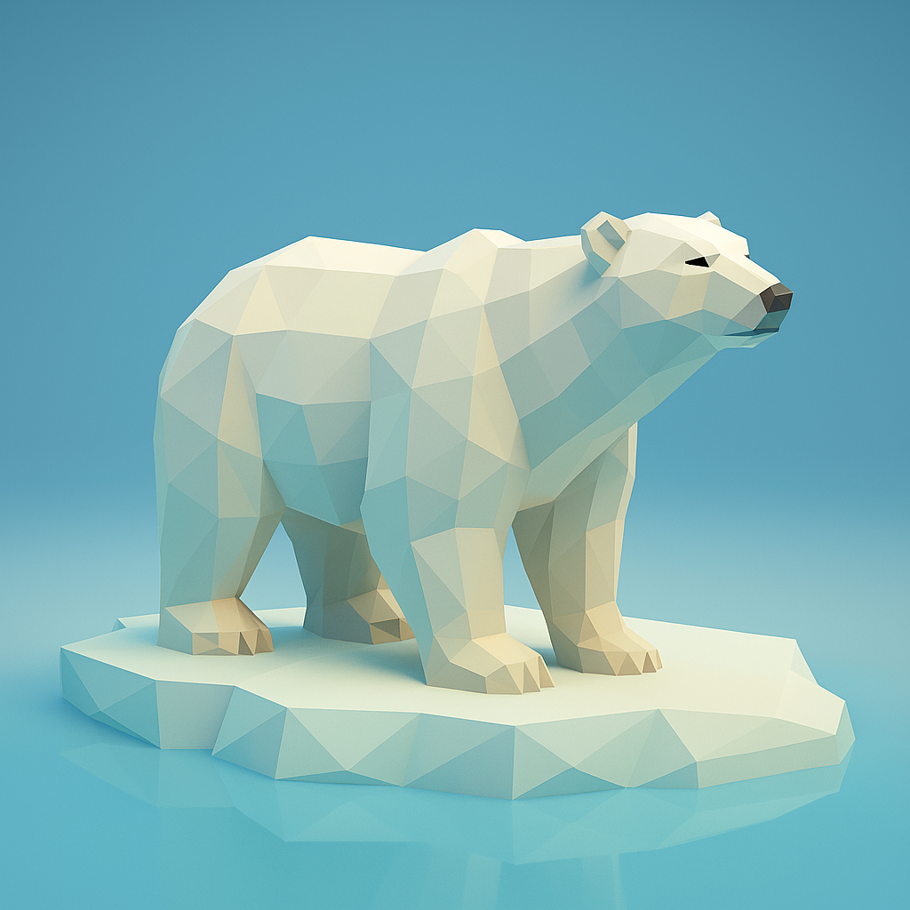Low Poly Polar Bear 3D Model