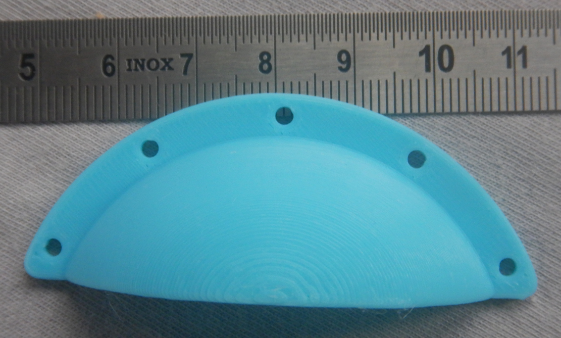 Muschelgriff Schubladengriff oval genagelt; Oval shell handle drawer grip nailed