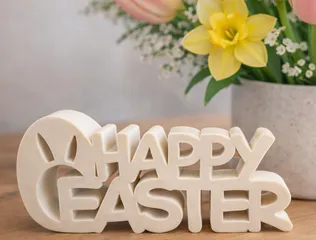 Modern Easter Decoration - Happy Easter Sign Table