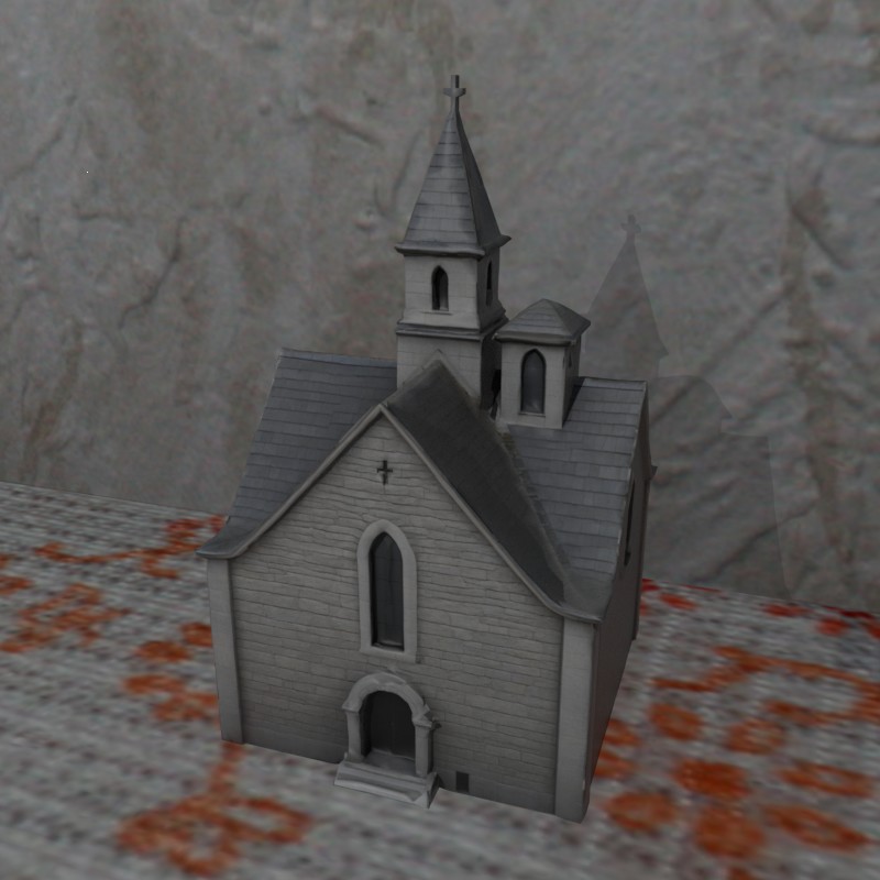 stone/wood church 10K FDMprinting Nosupport