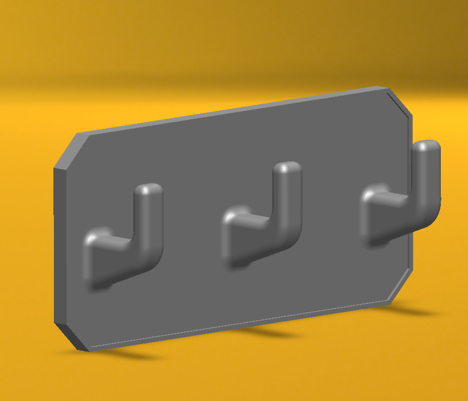 3 Hook wall rack (wall tape hanger)
