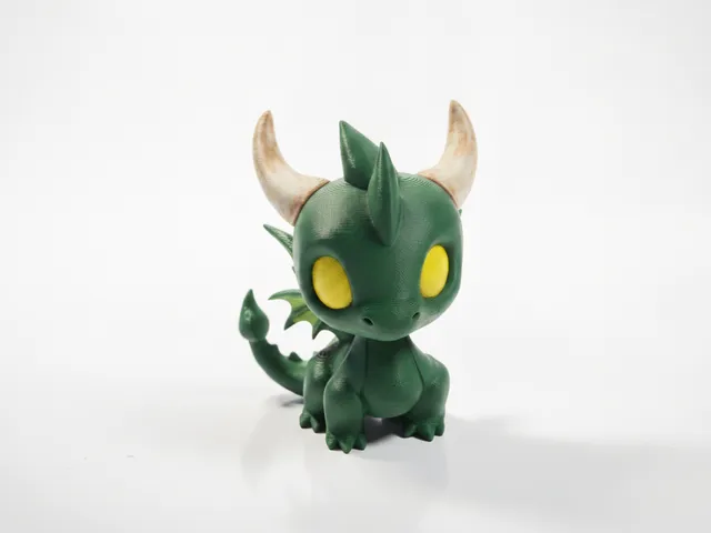 Chibi Dragon Figurine Cute Character 3D Printable